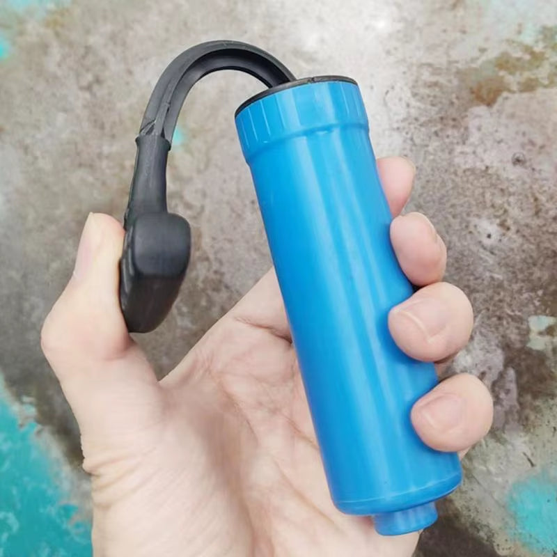 Air Pump for Balls Portable Small Hand Pump Blue Manual Air Pump with Needle Wear-Resistant Hand Pump for Basketball Balloons