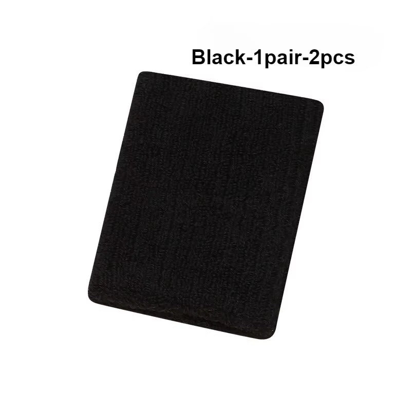 New Hot 1Pairs 2Pcs Set Breathable Cotton Wrist Sweatbands Sweat Absorbent Wristbands for Tennis Football Basketball Running Gym