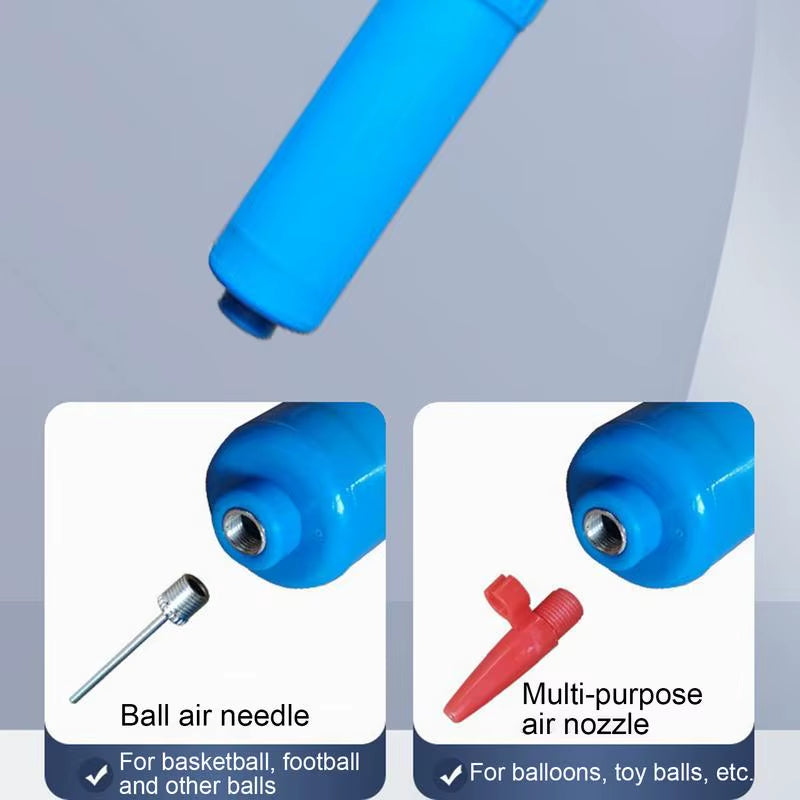 Air Pump for Balls Portable Small Hand Pump Blue Manual Air Pump with Needle Wear-Resistant Hand Pump for Basketball Balloons