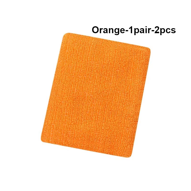 New Hot 1Pairs 2Pcs Set Breathable Cotton Wrist Sweatbands Sweat Absorbent Wristbands for Tennis Football Basketball Running Gym