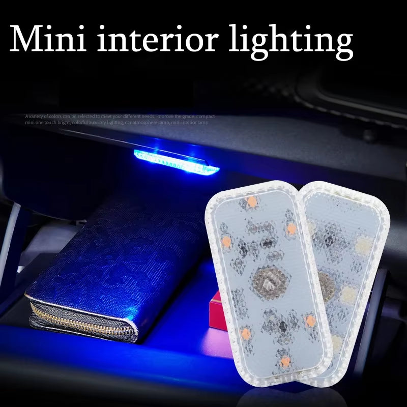 Car Interior Lights Finger Touch Sensor Mini LED Reading Lamp Wireless Touch Light USB Charging Auto Roof Atmosphere Lamp