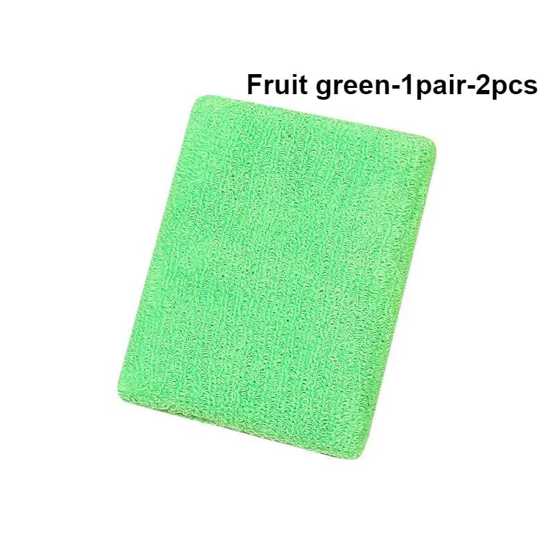 New Hot 1Pairs 2Pcs Set Breathable Cotton Wrist Sweatbands Sweat Absorbent Wristbands for Tennis Football Basketball Running Gym