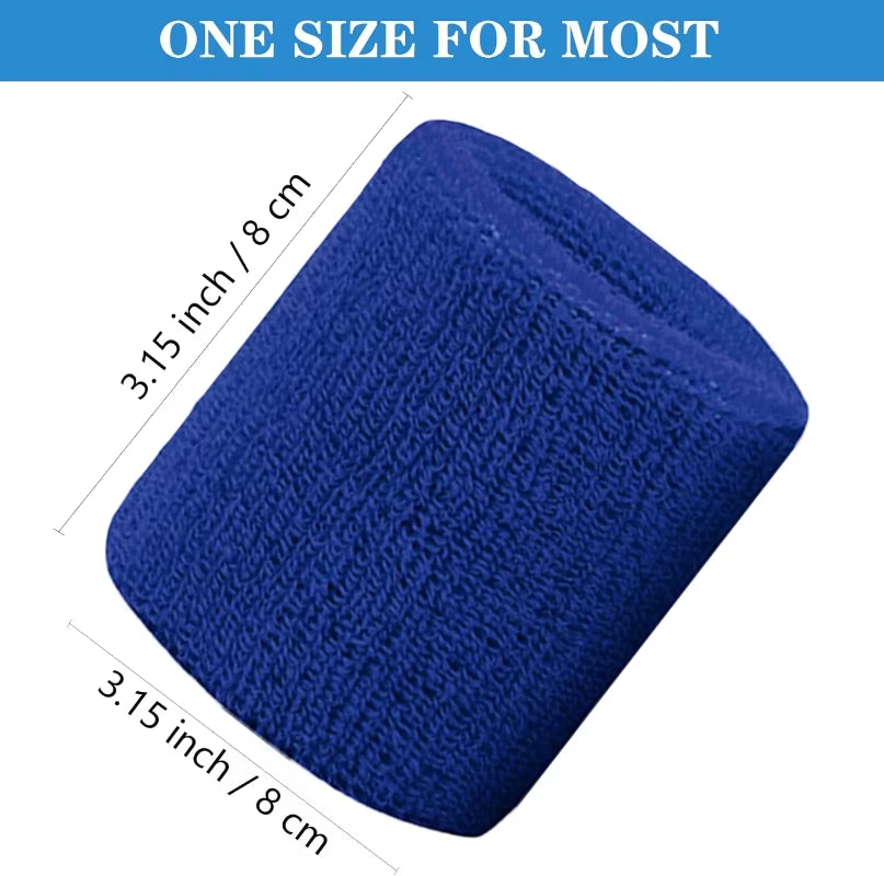 New Hot 1Pairs 2Pcs Set Breathable Cotton Wrist Sweatbands Sweat Absorbent Wristbands for Tennis Football Basketball Running Gym