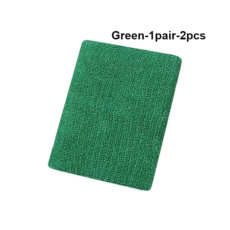 New Hot 1Pairs 2Pcs Set Breathable Cotton Wrist Sweatbands Sweat Absorbent Wristbands for Tennis Football Basketball Running Gym