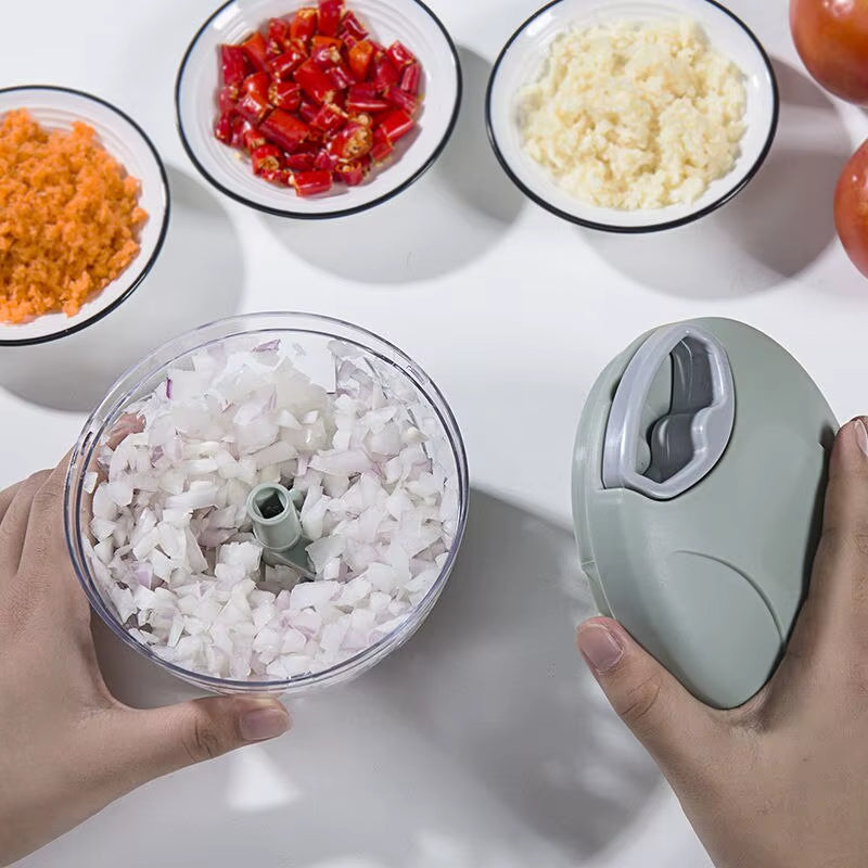 1Pc Pink/Blue 500ML/900ML Household Kitchen Garlic Chopper Mashed Hand Pulled Meat Grinder Multifunctional Vegetable