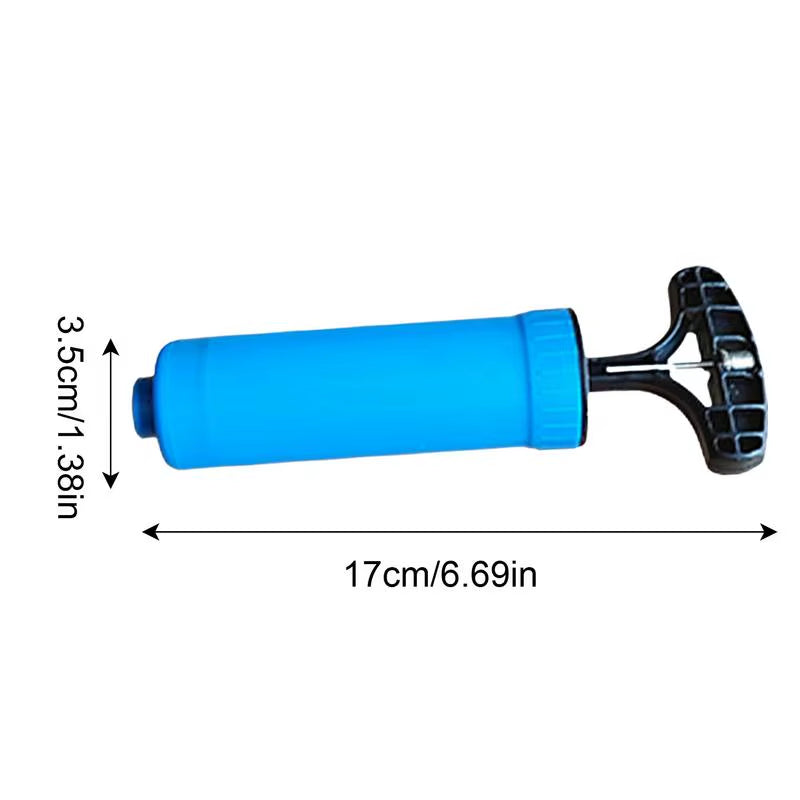 Air Pump for Balls Portable Small Hand Pump Blue Manual Air Pump with Needle Wear-Resistant Hand Pump for Basketball Balloons