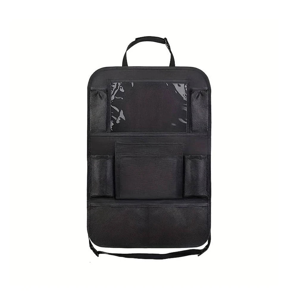 1Pc Simple Black Large Size Multi Grid Seat Back Hanging Car Storage Bag, Multifunction Car Storage Bag for Car, Halloween, Than