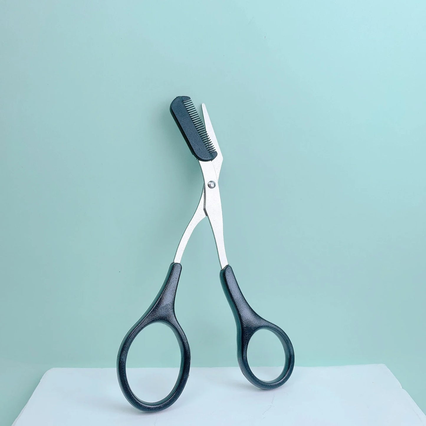 1 Pcs Eyebrow Trimming Scissors with Built-In Comb - Stainless Steel, Precise Grooming Tool, Creating Perfect Eyebrows