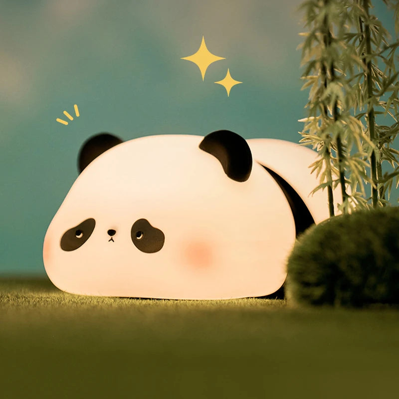 Panda LED Night Light Touch Sensor Cartoon Kid'S Nightlights Silicone Child Holiday Christmas Gift Bedside Lamp Bedroom Decor