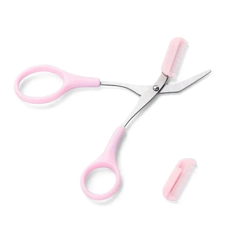 1 Pcs Eyebrow Trimming Scissors with Built-In Comb - Stainless Steel, Precise Grooming Tool, Creating Perfect Eyebrows