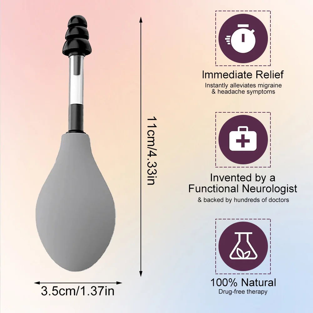 Ear Pressure Tool Portable Ear Pressure Relief Suction Device Wih 3 Sizes of Earplugs Inner Ear Pressure Relief Tool for Headach