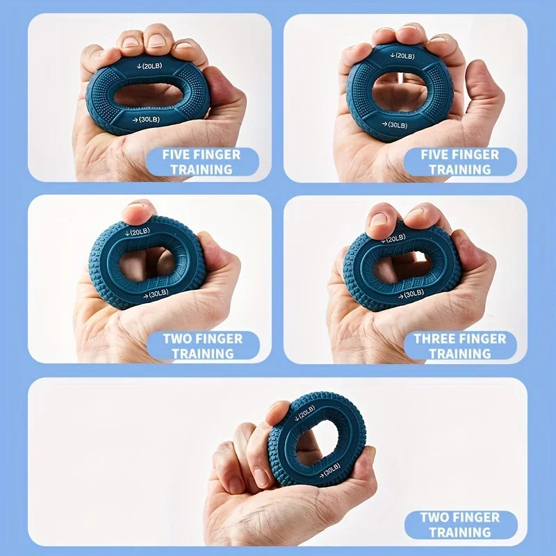 Hand Strengthener Grip Ring Silicone Grip Ring Strength Trainer Ring for Forearm Finger Training for Strength