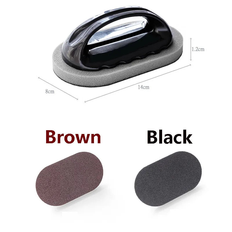 Magic Emery Sponge Brush with Handle Reusable Wipe Eraser Cleaner Kitchen Pot Brush Strong Decontamination Cleaning Tools