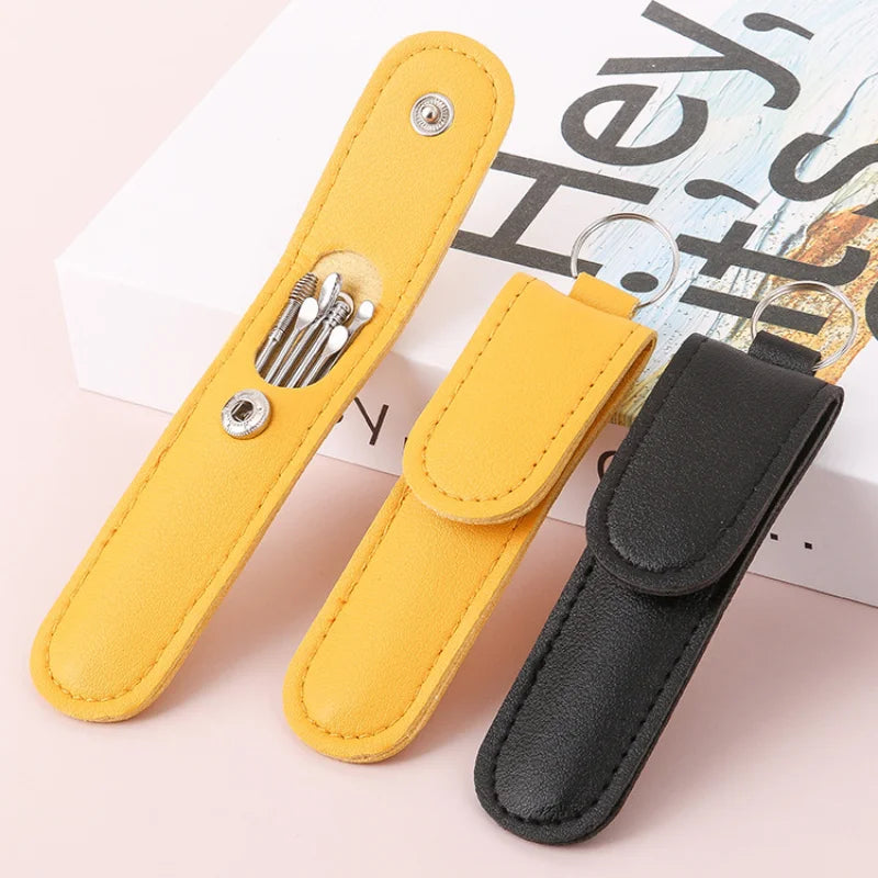 Creative 6-Piece Portable Ear Spoon Set, Ear Spoon Set for Home Use, Adult Spiral Spring Ear Spoon