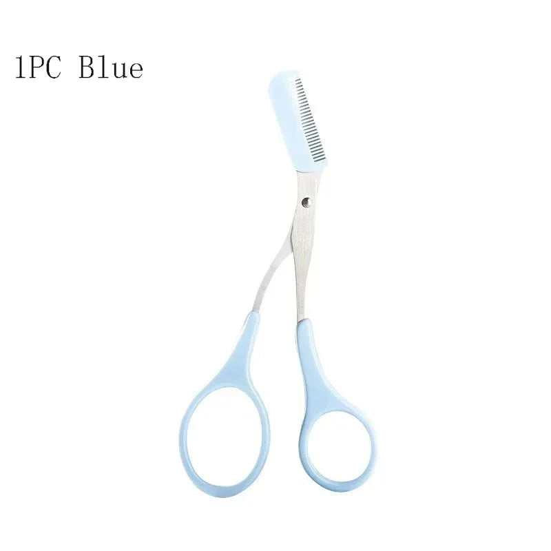 1 Pcs Eyebrow Trimming Scissors with Built-In Comb - Stainless Steel, Precise Grooming Tool, Creating Perfect Eyebrows