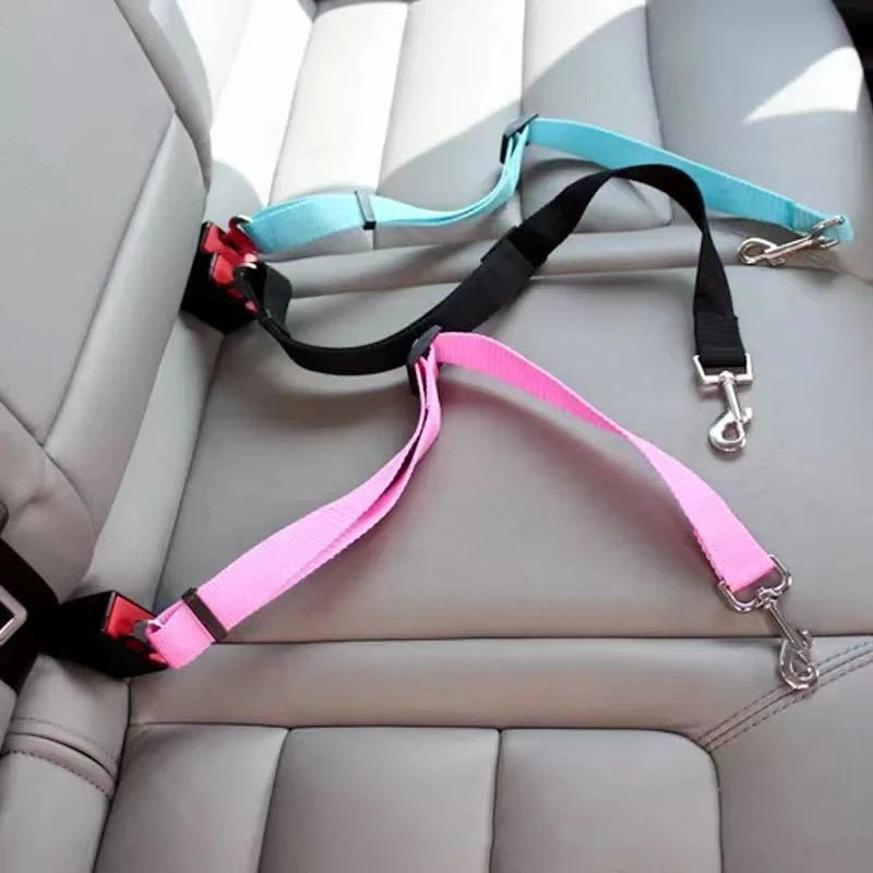 New Dog Car Belt Cat Car Seat Belt Pet Seat Vehicle Dog Harness Lead Clip Safety Lever Traction Dog Collars GXQ05