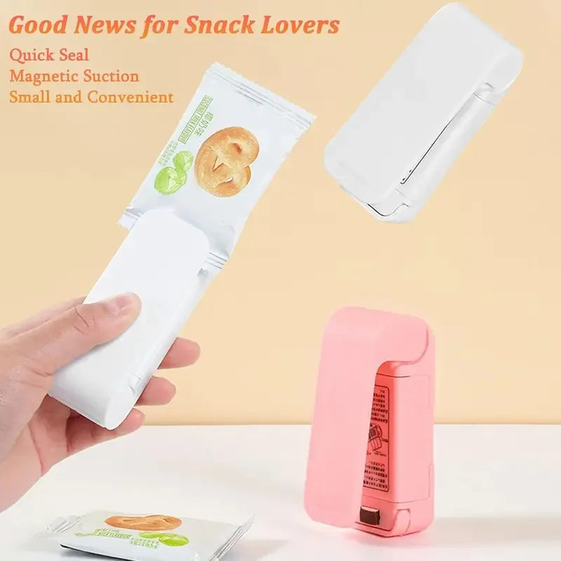 1Pc Kitchen Handheld Snack Sealer, Plastic Bag Sealer for Freshness, Easy-To-Use Kitchen Gadge,Portable Sealer Packaging