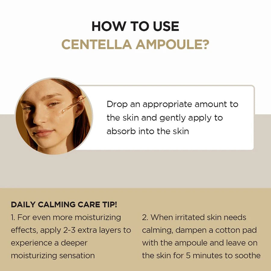 Madagascar Centella Asiatica Ampoule Facial Serum , Prone and Sensitive Skin Moisturizing Skin Firming Korean Glass Skin Car