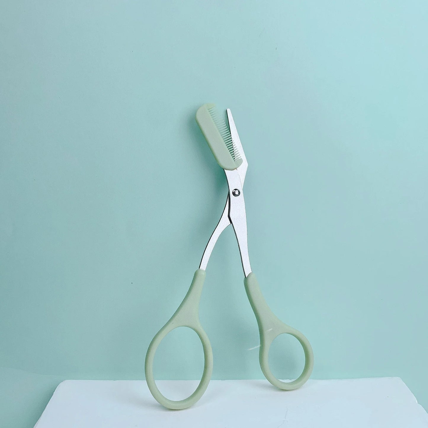1 Pcs Eyebrow Trimming Scissors with Built-In Comb - Stainless Steel, Precise Grooming Tool, Creating Perfect Eyebrows