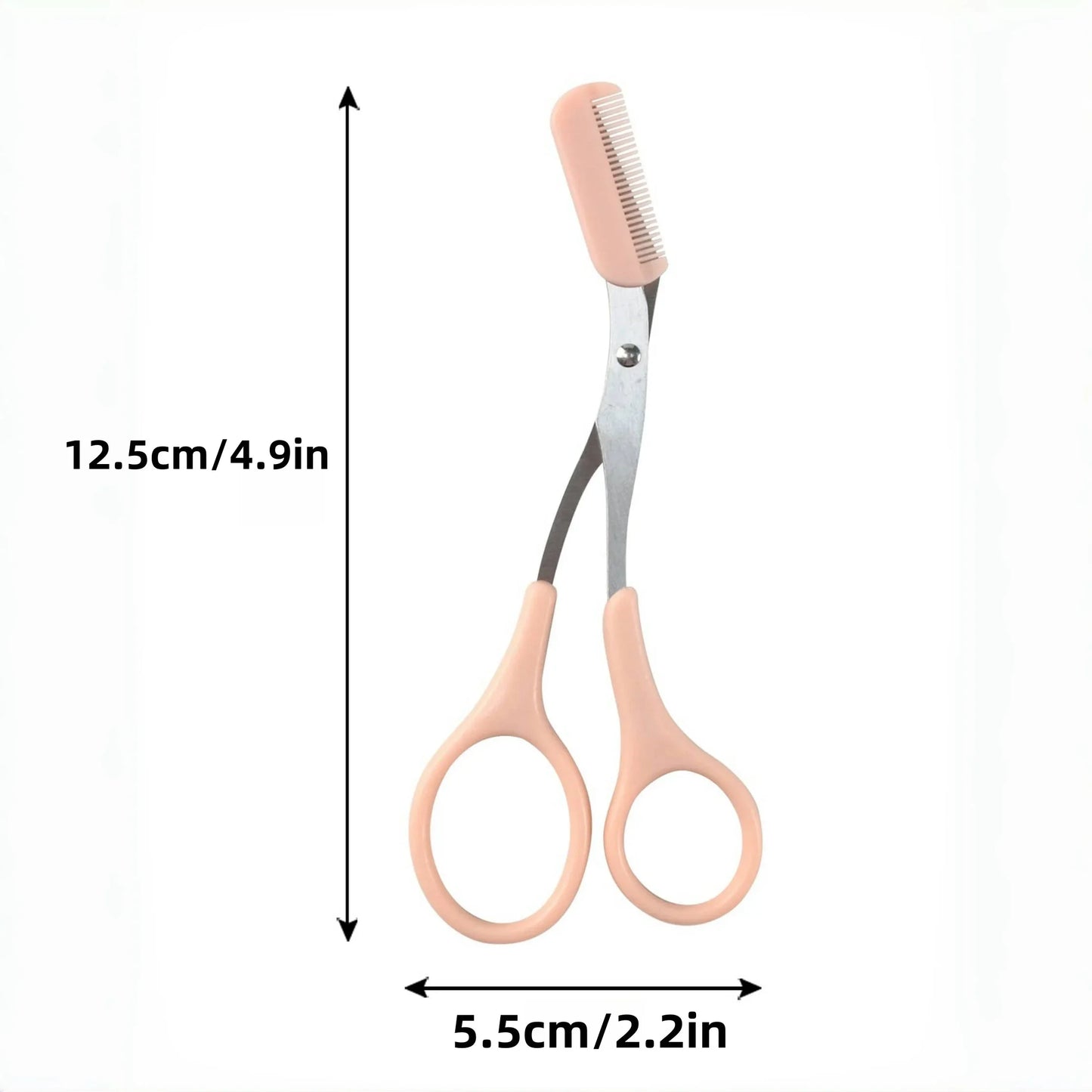 1 Pcs Eyebrow Trimming Scissors with Built-In Comb - Stainless Steel, Precise Grooming Tool, Creating Perfect Eyebrows