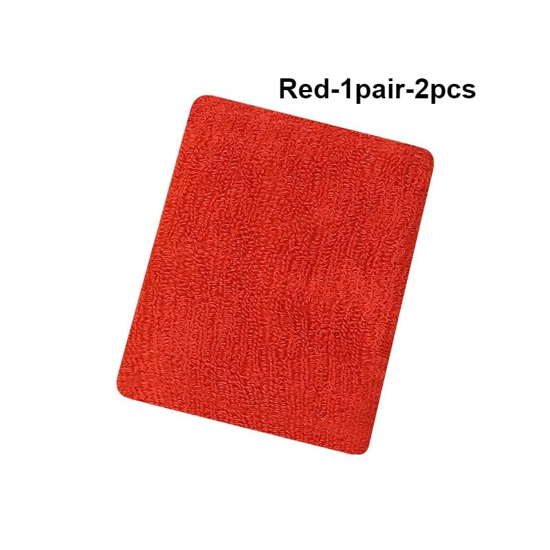 New Hot 1Pairs 2Pcs Set Breathable Cotton Wrist Sweatbands Sweat Absorbent Wristbands for Tennis Football Basketball Running Gym