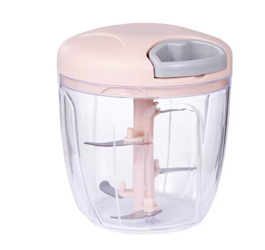 1Pc Pink/Blue 500ML/900ML Household Kitchen Garlic Chopper Mashed Hand Pulled Meat Grinder Multifunctional Vegetable