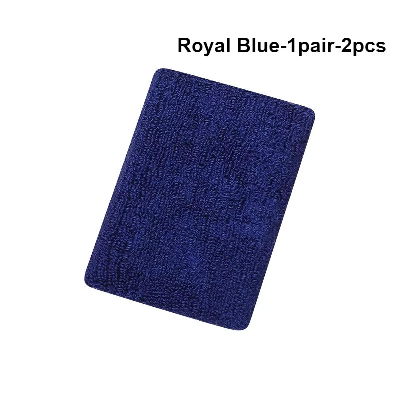 New Hot 1Pairs 2Pcs Set Breathable Cotton Wrist Sweatbands Sweat Absorbent Wristbands for Tennis Football Basketball Running Gym
