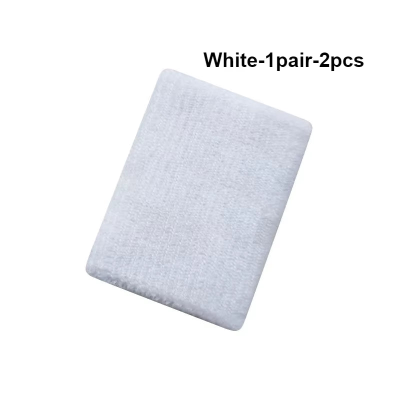 New Hot 1Pairs 2Pcs Set Breathable Cotton Wrist Sweatbands Sweat Absorbent Wristbands for Tennis Football Basketball Running Gym