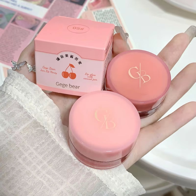 Gege Bear Jarred Jam Lip Gloss — Hydrating Water-Gloss Finish, Plumping Effect, Long-Wearing and Non-Transfer Formula for a Glas