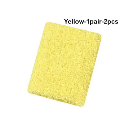 New Hot 1Pairs 2Pcs Set Breathable Cotton Wrist Sweatbands Sweat Absorbent Wristbands for Tennis Football Basketball Running Gym