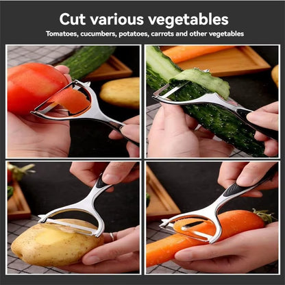 1Pcs Serrated Blade/Flat Blade Zinc Alloy Paring Knife Peeler Household Paring Knife Potato Scraper Melon Grater Kitchen Multifu
