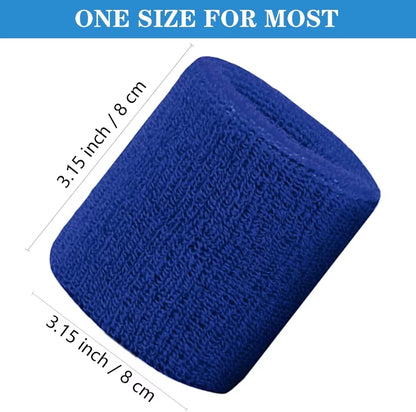 New Hot 1Pairs 2Pcs Set Breathable Cotton Wrist Sweatbands Sweat Absorbent Wristbands for Tennis Football Basketball Running Gym