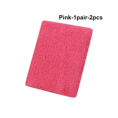 New Hot 1Pairs 2Pcs Set Breathable Cotton Wrist Sweatbands Sweat Absorbent Wristbands for Tennis Football Basketball Running Gym