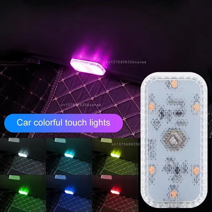 Car Interior Lights Finger Touch Sensor Mini LED Reading Lamp Wireless Touch Light USB Charging Auto Roof Atmosphere Lamp