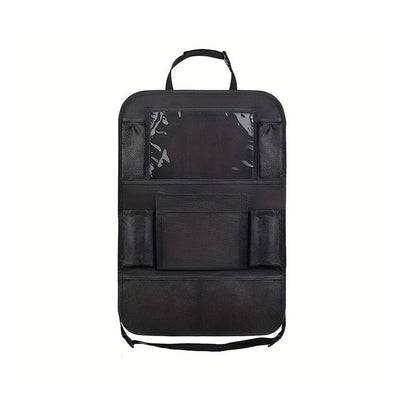 1Pc Simple Black Large Size Multi Grid Seat Back Hanging Car Storage Bag, Multifunction Car Storage Bag for Car, Halloween, Than