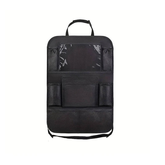 1Pc Simple Black Large Size Multi Grid Seat Back Hanging Car Storage Bag, Multifunction Car Storage Bag for Car, Halloween, Than
