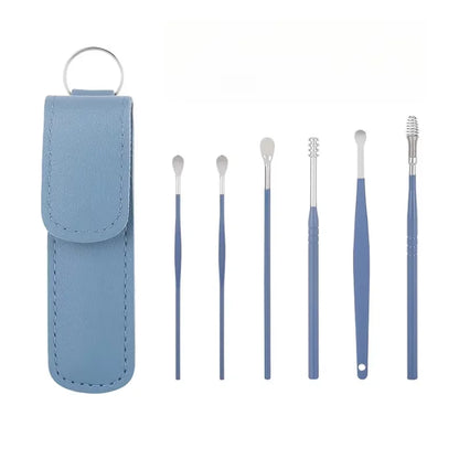 Creative 6-Piece Portable Ear Spoon Set, Ear Spoon Set for Home Use, Adult Spiral Spring Ear Spoon