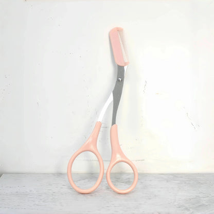 1 Pcs Eyebrow Trimming Scissors with Built-In Comb - Stainless Steel, Precise Grooming Tool, Creating Perfect Eyebrows
