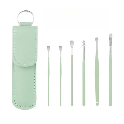 Creative 6-Piece Portable Ear Spoon Set, Ear Spoon Set for Home Use, Adult Spiral Spring Ear Spoon