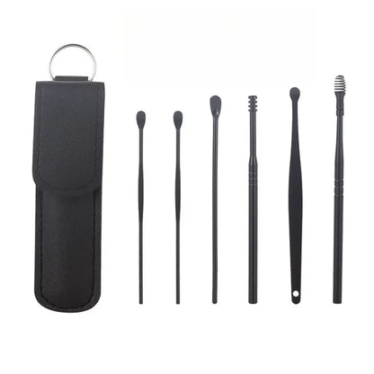 Creative 6-Piece Portable Ear Spoon Set, Ear Spoon Set for Home Use, Adult Spiral Spring Ear Spoon