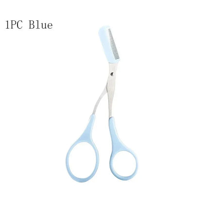 1 Pcs Eyebrow Trimming Scissors with Built-In Comb - Stainless Steel, Precise Grooming Tool, Creating Perfect Eyebrows