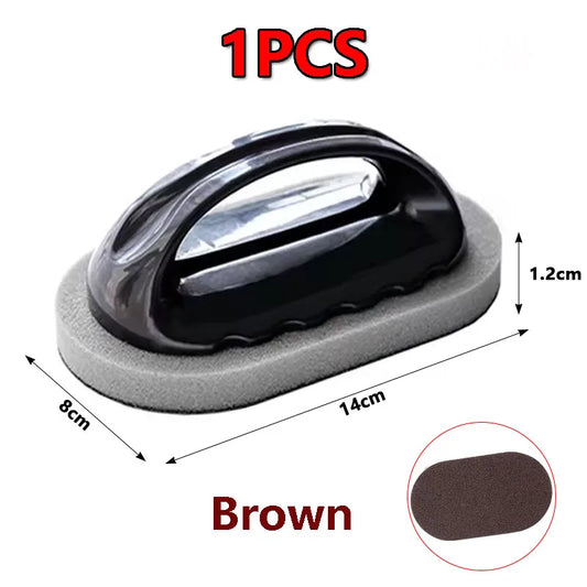 Magic Emery Sponge Brush with Handle Reusable Wipe Eraser Cleaner Kitchen Pot Brush Strong Decontamination Cleaning Tools