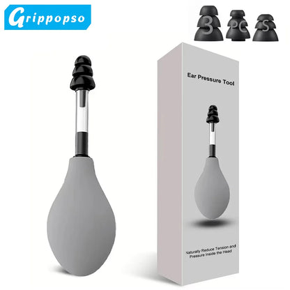 Ear Pressure Tool Portable Ear Pressure Relief Suction Device Wih 3 Sizes of Earplugs Inner Ear Pressure Relief Tool for Headach