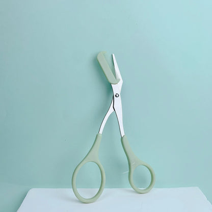 1 Pcs Eyebrow Trimming Scissors with Built-In Comb - Stainless Steel, Precise Grooming Tool, Creating Perfect Eyebrows