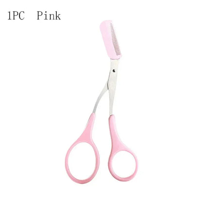 1 Pcs Eyebrow Trimming Scissors with Built-In Comb - Stainless Steel, Precise Grooming Tool, Creating Perfect Eyebrows