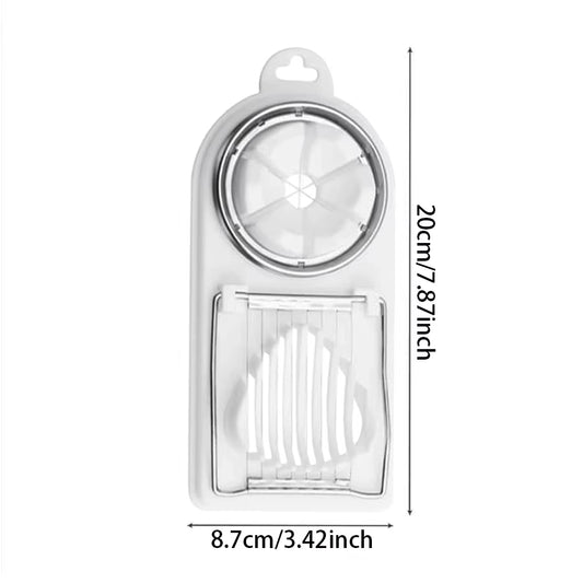 2-In-1 Multi-Function Egg Slicer Preserved Egg Fruit Cutter Modern Kitchen Gadget Tool Durable Metal Plastic Easy Slice