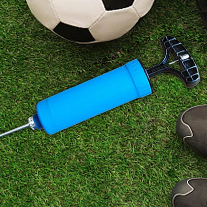 Air Pump for Balls Portable Small Hand Pump Blue Manual Air Pump with Needle Wear-Resistant Hand Pump for Basketball Balloons