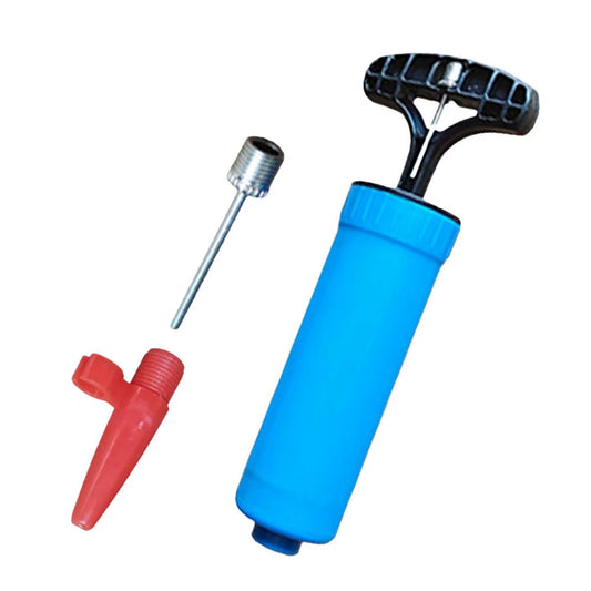 Air Pump for Balls Portable Small Hand Pump Blue Manual Air Pump with Needle Wear-Resistant Hand Pump for Basketball Balloons